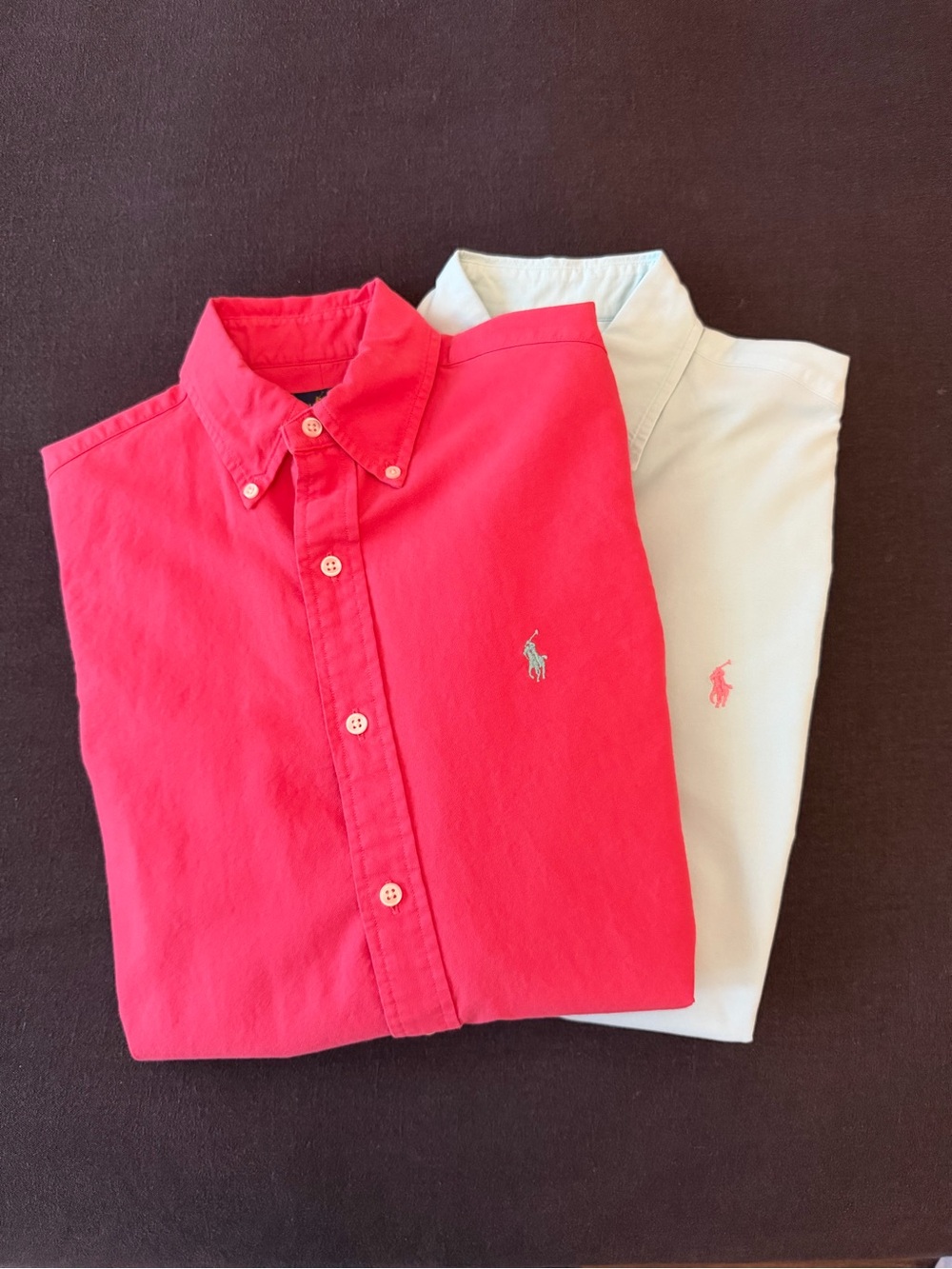 Polo by Ralph Lauren Red & Light Blue Button-Down Shirts Bundle of 2